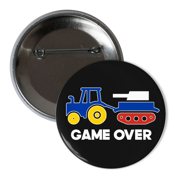 Odznak  s potlačou Game over for Russia